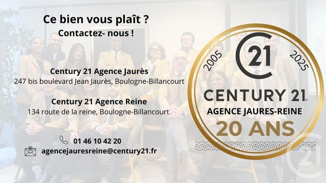 Appartement F2 à vendre - 3 pièces - 59.14 m2 - BOULOGNE BILLANCOURT - 92 - ILE-DE-FRANCE - Century 21 Agence Jaurès