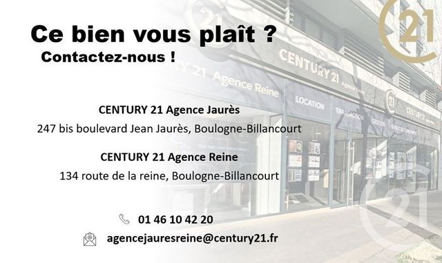 Appartement F2 à louer - 2 pièces - 40.82 m2 - BOULOGNE BILLANCOURT - 92 - ILE-DE-FRANCE - Century 21 Agence Jaurès