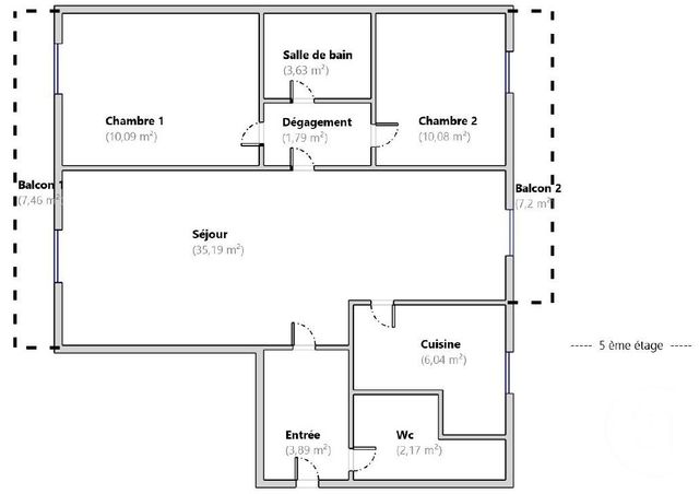 Appartement F3 à vendre - 3 pièces - 72.88 m2 - BOULOGNE BILLANCOURT - 92 - ILE-DE-FRANCE - Century 21 Agence Jaurès