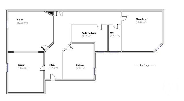 Appartement F3 à vendre - 3 pièces - 59.6 m2 - BOULOGNE BILLANCOURT - 92 - ILE-DE-FRANCE - Century 21 Agence Jaurès